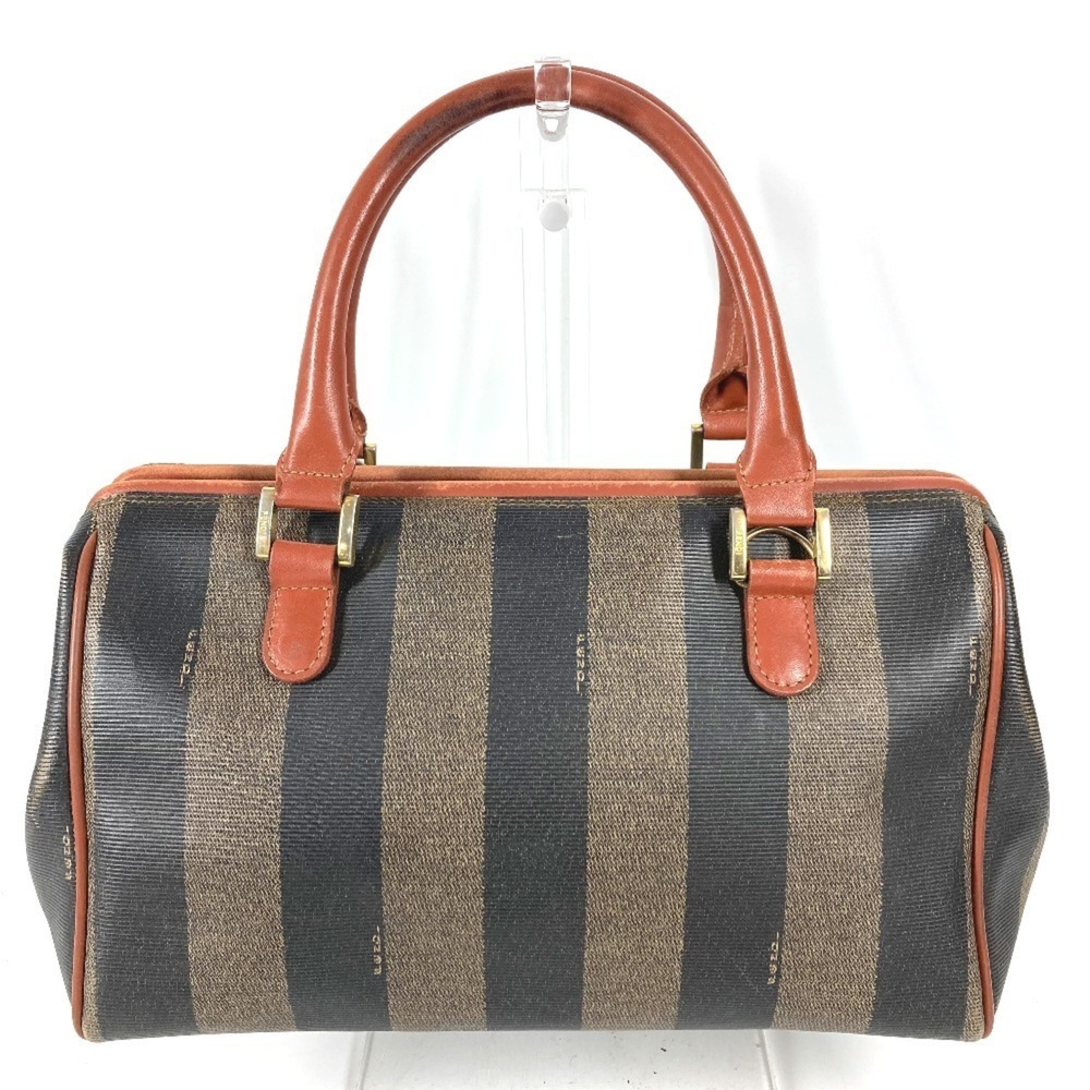 FENDI Vintage Pecan Handbag, Mini Boston Bag, Leather, Brown, Men's and Women's - Picture 2 of 16